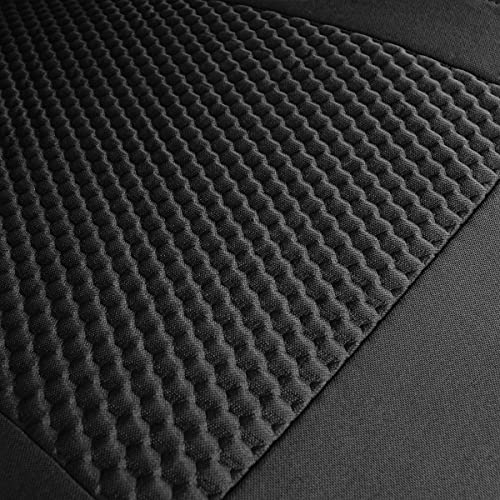 Flying Banner car seat Covers Full Set Velvet Cubic Stamp Massage Breathable Rear Bench Split Black Gray Beige tan 40/60 50/50 60/40 (Full Set - Low Back, Black) - color: Black