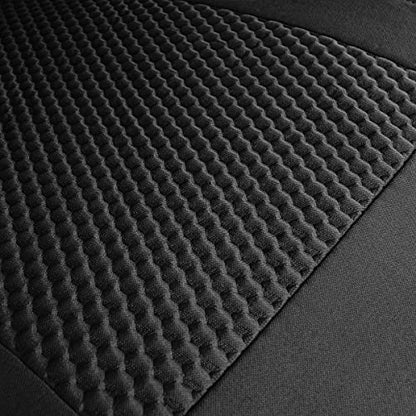 Flying Banner car seat Covers Full Set Velvet Cubic Stamp Massage Breathable Rear Bench Split Black Gray Beige tan 40/60 50/50 60/40 (Full Set - Low Back, Black) - color: Black