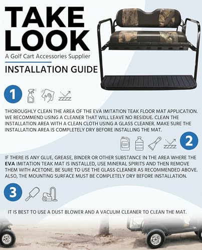 Golf Cart Rear Seat Kits Floor Mat,Fit for YA/EZGO RXV/TXT/Club Car DS/Precedent/Star Car/Excar/Icon, Anti-Skid Mat EVA Environmentally Friendly Materials for Mosts Golf Carts. - color: Dark Grey