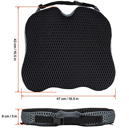 Car Seat Cushion, Comfort Memory Foam Car Cushions for Driving, Seat Cushion for Car Seat Driver with Wedge Design & Raised Back to Broaden Vision, Provides Comfort for Car, Truck, Office Chair