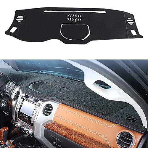 Dashboard Cover Dash Cover Mat Pad Carpet Custom Fit for Tundra 2014 2015 2016 2017 2018 2019 2020 2021 Accessories Anti-Skid Center Console Protector Cover Mat(Black Edge) - color: Black Edge, size: For Toyota Tundra 2014-2021