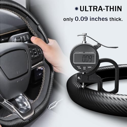 Steering Wheel Cover for Ford Mustang Mach-E 2021-2026, 3-Piece Carbon Fiber Steering Wheel Accessories Custom Fit for Ford Mach-E (Matte Black)