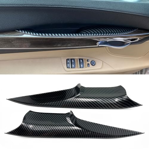 Car Door Handle Cover Fit For BMW 7 Series F02 730Ld 740 Li 750Li 760Li 2009-2015 Front Row Left and Right Interior Door Pull Handles Protective Decorate Covers (F01 F02 Front Row Carbon Fiber Color) - color: F01 F02 Front Row Carbon Fiber Color