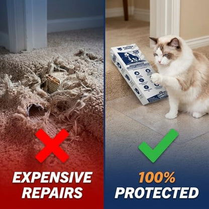 Panther Armor Scratch-Proof Carpet Protector for Pets, Plastic Rug Runner and Cover, 12.2 x 43 inches, Cat Scratch Protector for Doorway, Stop Cat from Scratching, Door Mat