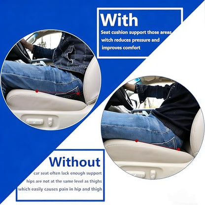 Big Hippo Memory Foam Car Seat Cushion for Sciatica & Tailbone Pain Relief - Orthopedic Seat Pad for Long Driving Commute - Ergonomic Office Chair Cushion for Lower Back Support with Non-Slip Design