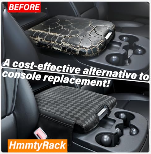 Center Console Cover Compatible with Ram 1500 2013-2018 & 2013-2026 Ram 2500/3500/1500 Classic Model Jump Seat Only, Leather Armrest Cover Middle Console Cover