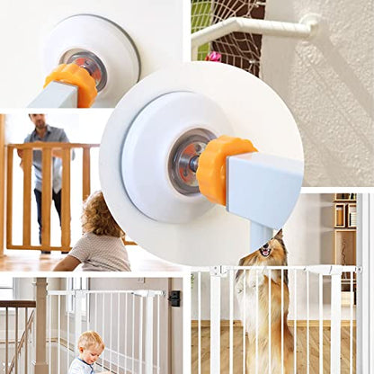 4 Pcs Baby Gate Extension Safety Baby Gate Wall Protector No Drill Wall Protector for Stairs Wall Saver for Baby, Pet, Stair, Door, Wall Surface Safety (Round)