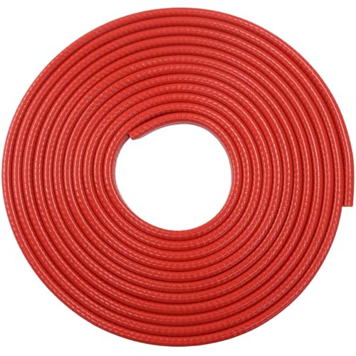 16.5 Ft(5m) Universal Car Door Edge Guards - Red Rubber U-Shaped Trim Protector, No Glue Required