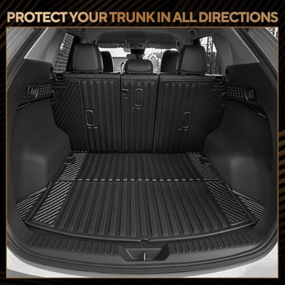 Naibeve Floor Mats for 2013-2024 Toyota 4Runner 5 Seats - All Weather for Toyota 4Runner Floor Mats & Cargo Mats & Seats Back Cover Behind 2rd Row Waterproof Interior Accessories - size: 6)4Runner 5 Seats|2013-2024