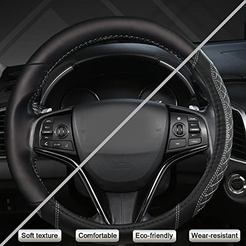 West Llama Customized Auto Car Steering Wheel Cover for Honda(Black+Gray-Standard Size) - color: C-gray-1, size: Standard Size (14½''-15'')
