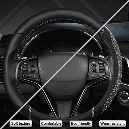 West Llama Customized Auto Car Steering Wheel Cover for Honda(Black+Gray-Standard Size) - color: C-gray-1, size: Standard Size (14½''-15'')