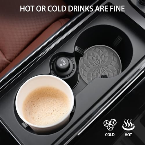 Car Coasters for Cup Holders [4 Pack] - 2.75In Silicone Auto Mug Mats - Universal Non-Slip Recessed Car Interior AccessoriesDeep Grey - color: 4pack-dark Grey