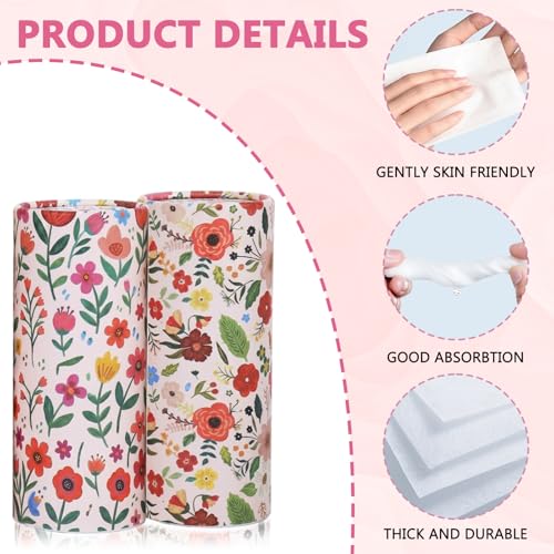 EUOYUFO 200 Sheets Car Tissues with 4 Pack Floral Cylinder Holder Round Portable Travel Tubes Box Container Tissue for Car Cup Holders Home Bathroom Office