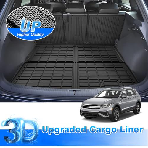 Cartist Cargo Mat Fit for Volkswagen VW Tiguan 5 Passenger 2018-2024 Trunk Mat with Backrest Mat Accessories TPE All Weather Anti-Slip - size: 10)VW Tiguan 18-24