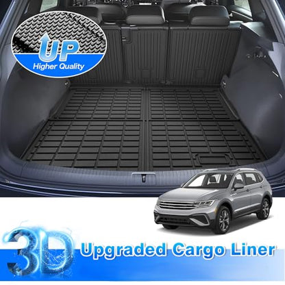 Cartist Cargo Mat Fit for Volkswagen VW Tiguan 5 Passenger 2018-2024 Trunk Mat with Backrest Mat Accessories TPE All Weather Anti-Slip - size: 10)VW Tiguan 18-24