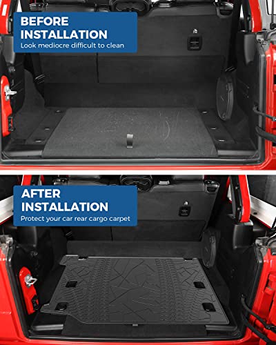 JOYTUTUS Cargo Mat fits Wrangler JL 4XE, All-Weather Protection Trunk Mat Cargo Liners Heavy Duty Waterproof Odorless Durable fits 2021 2022 2023 2024 2025 2026 Wrangler JL 4XE (Not Fits 4X4) - Black - size: Wrangler JL 4XE