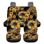 Leopard Sunflower Car Seat Covers Full Set for Front and Rear Cheetah Interior Accessories Auto Front Rear Seat Protective Set 4 Pack Leopard Print Automotive Seat - color: Sunflower Leopard Print