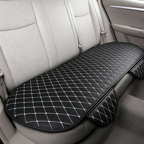 Breathable Linen Texture Rear Car Seat Cushion, Universal Non-Slip Auto Bench Seat Pad for Summer Comfort, Heat-Dissipating Interior Protector Cover, Square Fit