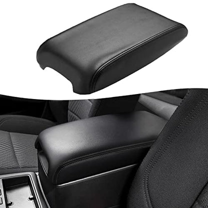KBH Center Console Armrest Cover Replacement for Toyota Camry 2012 2013 2014 2015 2016 2017, Vinyl Leather, Car Arm Rest Lid Skin Upholstery, Black (Leather Part Only) - color: Black, size: Camry 2012-2017