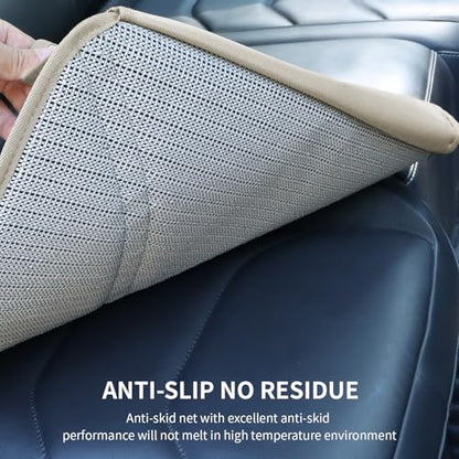Viaviat Car Seat Protector Leather Waterproof Child Safety Seat Protector Cover with Thick Pad and 2 Large Pockets Durable Kick Mat for All Auto Seat (Beige) - color: Beige