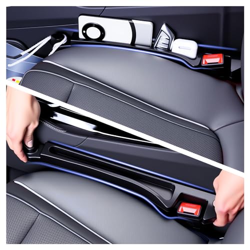 2PCS Car Seat Gap Filler Organizer and Carry Hook,Upgraded Multifunction Gap Filler for Car with Filling Gaps and Storing for Phones Keys,Universal No Drop Seat Guard for Cars