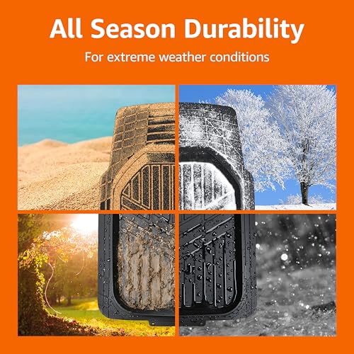Amazon Basics 3-Piece All-Weather Heavy Duty, Full Set PVC Floor Mats for Universal Fit in Cars, SUVs, and Trucks, Black, Trim to Customize - style: Heavy Duty PVC