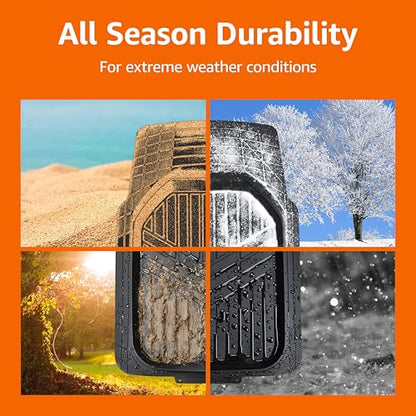 Amazon Basics 3-Piece All-Weather Heavy Duty, Full Set PVC Floor Mats for Universal Fit in Cars, SUVs, and Trucks, Black, Trim to Customize - style: Heavy Duty PVC