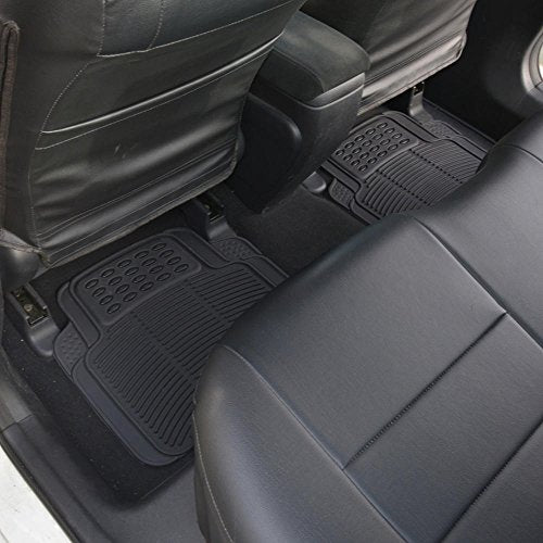 Superman Rubber Car Floor Mats 4 PC Front Heavy Duty All Weather Protection - Trimmable To fit - size: Pack of 4