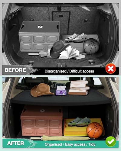 Powerty Cargo Cover for Volkswagen Golf GTI Mk6 2010 2011 2012 2013 2014 Trunk Cover Retractable Trunk Shielding Shade Accessories for VW Golf 6 Cargo Luggage Cover No Gap - size: 8) VW Golf GTI MK6 | 2010-2014