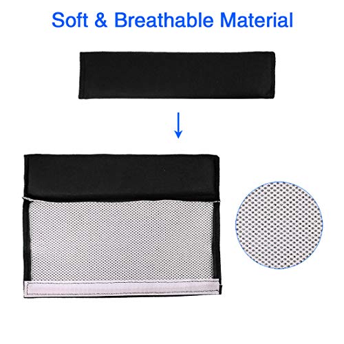X AUTOHAUX 4pcs Universal Black Car Safety Seat Belt Pads Cover with Soft Polyester Fiber Auto Seatbelt Shoulder Pad for More Comfortable Driving - color: Black