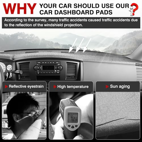 Autorder Dashboard Cover Mat for 2006-2008 Dodge Ram 1500 2500 3500,2009 Dodge Ram 2500 3500 4500 5500,2010 Dodge Ram 4500 5500 Accessories Dash Cover Velvet Dash Mat(Without Cutout for Dash Speakers) - size: 2006-2009 Dodge Ram