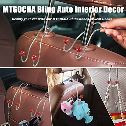 Bling Purse Hook for Car Headrest, Upgraded Cute Car Seat Hooks for Bag Handbag, Durable Stainless Auto Purse Hanger Holder 2 Pack, Red - color: Red