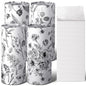 Zonon 4 Pcs Vintage Floral Car Tissue Cylinder with 240 Sheets 3 Ply Facial Tissue Bulk Black and White Round Tissues Holder Box Travel Tubes for Car Cup Holder Round Container