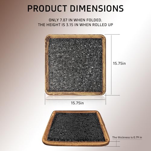 Air Fiber Seat Cushion for Office Chair, 0.7Inch Thin Car Seat Cushion for Driving, Breathable Square Chair Pad for Long Sitting Fatigue Relief, Fully Washable Desk Cushion for Gaming & Travel (Black)