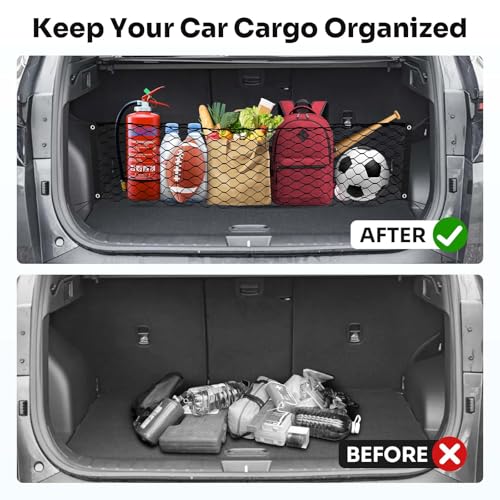 Canvcle Trunk Cargo Net for 2022-2025 2026 Hyundai Tucson Accessories Envelope Style Mesh Trunk Net Organizer and Storage Stretchable Adjustable Elastic Nylon Rear Cargo Netting with Hooks - style: for Hyundai Tucson