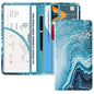 CoBak Car Registration and Insurance Holder - Vehicle Glove Box Car Organizer,Auto Truck Comparment Accessories Case with Magnetic Closure for Driver License,Cards - color: L-Teal&Gold Marble