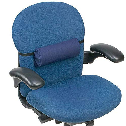 DMI Lumbar Roll Back Support Cushion Pillow, Half-Moon Size, Navy