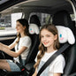 Roffatide Anime White Puppy Car Neck Pillow 2 Pcs Plush Auto Head Neck Rest Cushion for Chairs, Recliners, Driving Seats - color: A 2 Pc Car Neck Pillow