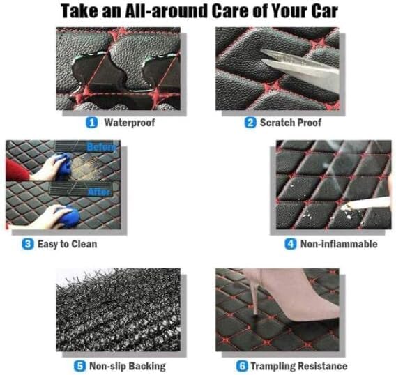 Custom Making Car Floor Mats for 97.5% Car Model Luxury Leather All Weather Waterproof Anti-Skid Full Coverage Liners (Browm) - color: Browm
