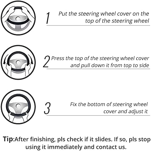 Leather - Car Steering Wheel Cover 15 inch Universal Fit Microfiber Steering Wheel Cover Anti-Slip, Soft, Breathable, Full Surround Car Wheel Cover (Red) - color: Red