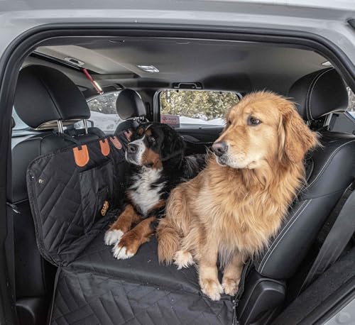Back Seat Extender for Dogs Thick Foam Cushion, Hard Bottom Dog Car Seat Cover for Back Seat, Waterproof Dog Hammock for Car, Backseat Pet Cover for SUV, Truck, Car