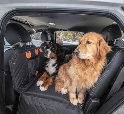 Back Seat Extender for Dogs Thick Foam Cushion, Hard Bottom Dog Car Seat Cover for Back Seat, Waterproof Dog Hammock for Car, Backseat Pet Cover for SUV, Truck, Car