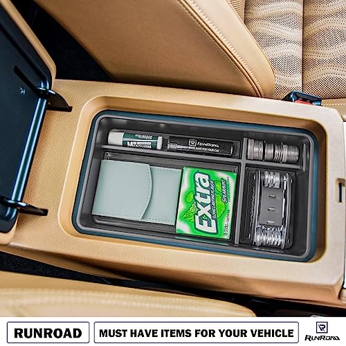 RUNROAD Center Console Organizer Tray Compatible with Nissan Altima 2019 2020 2021 2022 2023 2024 2025 Accessories, Insert Armrest Tray Secondary Storage Box Coin Holder Console Dividers, Black - color: Black