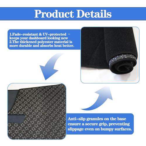 Dash Cover Mat Compatible with Toyota RAV4 2019-2025 Dashboard Cover Dashboard Pad Protect Dash Mat for 2025 RAV4 Accessories Polyester All-Weather Black - size: Polyester forToyota RAV4 2019-2025 Dash Mat