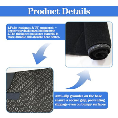 Dash Cover Pad Compatible with Toyota Camry 2018 2019 2020 2021 2022 2023 2024 Dash Board Cover Protector Dashboard Pad Dash Mat for Camry 2024 Accessories Polyester Black - size: Polyester for Camry 2018-2024 Dash Mat