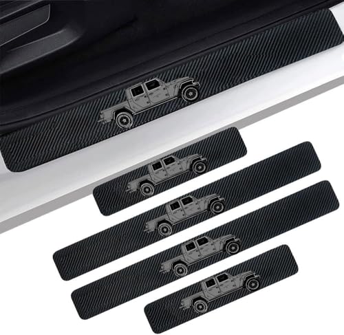 4 Pieces Car Door Sill Protector fit for Gladiator,Carbon Fiber Threshold Anti-Scratch Sticker Door Edge/Rear Guard Protection Gray - color: 4pcs-t-j-G-GRAY