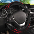 Red Black American Flag Elastic Steering Wheel Cover, Non-Slip Breathable Neoprene Steering Wheel Covers, Men Car Accessories, Universal 15 Inch Fit Auto, Suvs, Truck - color: Red Black American Flag