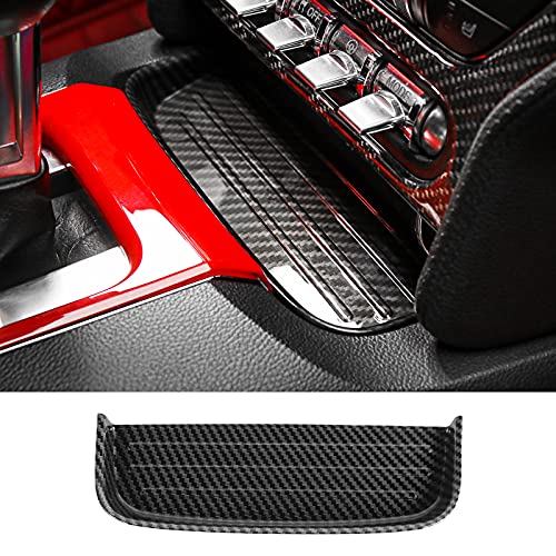RT-TCZ Carbon Fiber Gear Shift Panel Storage Box Organizer Tray Center Console Trim Cover Accessories for Ford Mustang 2015 2016 2017 2018 2019 2020 2021 2022 2023 2024 - color: Carbon Fiber Grain