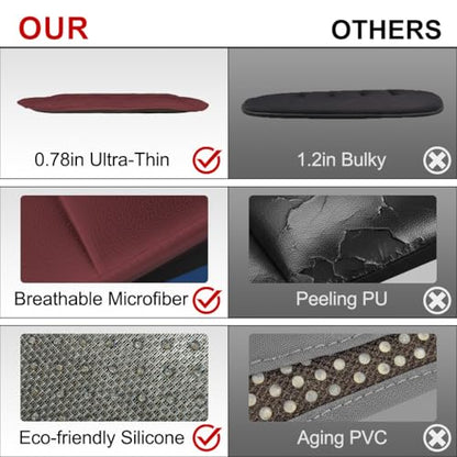 Car Seat Cushion, Thin Seat Cushion 0.78in, Office Chair Cushion, Car Seat Cushions for Driving, Summer Breathable Driver Seat Cushion for Long Sitting Relief, Car Seat Pad(Volcanic Red) - color: Volcanic Red