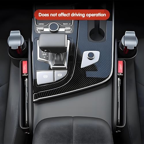 Car Seat Gap Filler Organizer, Universal Premium Leather Seat Organizer with Cup Holder, Seat Gap Storage Box with Bottle Holder, Car Leather Gap Bag Front Center Console Seat (Driver Side) - size: Driver Side